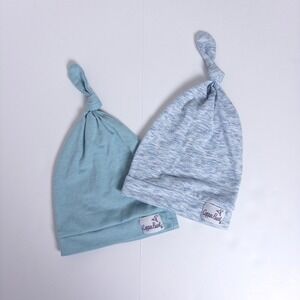 Copper Pearl Top‎ Knot Hat Blue Heathered 2-Piece Set Newborn